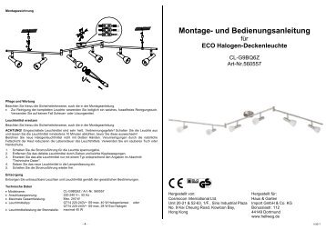 Montage- und Bedienungsanleitung - Hellweg