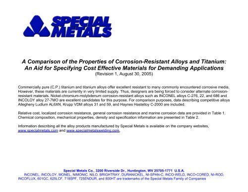 Al6xn Corrosion Resistance Chart