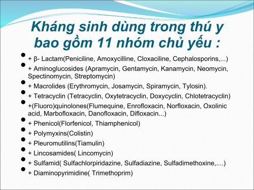 sử dụng kháng sinh trong chăn nuôi thú y ở việt nam