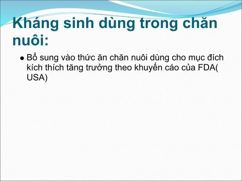 sử dụng kháng sinh trong chăn nuôi thú y ở việt nam