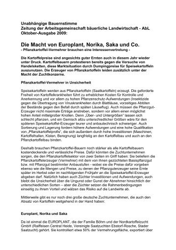 Die Macht von Europlant, Norika, Saka und Co. - BÃ¼rgerinitiativen ...