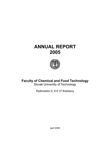 rok 2005 - Fakulta chemickej a potravinÃ¡rskej technolÃ³gie