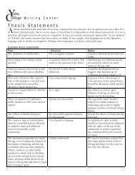 Example thesis statements