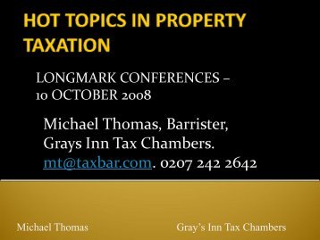 Michael Thomas, Barrister, Grays Inn Tax Chambers. mt@taxbar ...