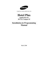 Samsung DCS Hotel Plus Installation & Programming Manual