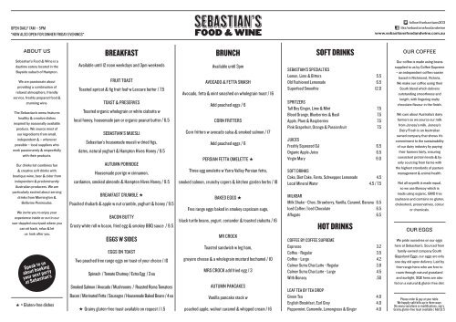 brunch breakfast soft drinks hot drinks - Sebastian's Food & Wine