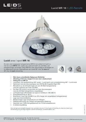 Lucid MR 16 | LED-Retrofit Lucid area | spot MR 16 - LEIDS