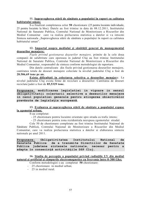 C U P R I N S - Directia de Sanatate Publica a Judetului Cluj