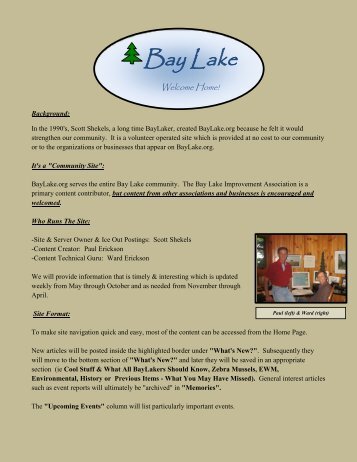 click here. - Bay Lake Minnesota!