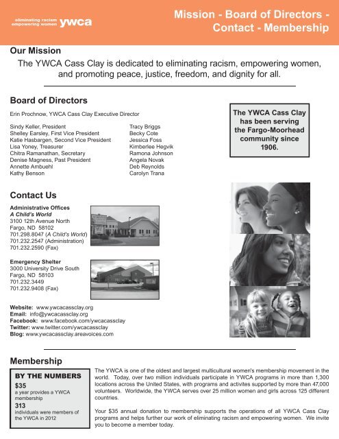 2012 Annual Report - the YWCA Cass Clay