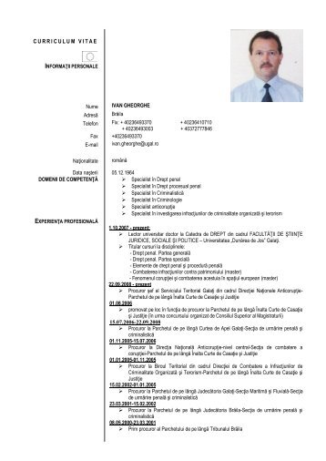 CV Ivan Gheorghe.pdf - Facultatea de Drept