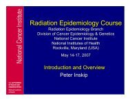 Slides - Radiation Epidemiology Course - National Cancer Institute