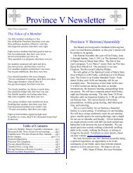Province V Newsletter - The Order of the Daughters of the King