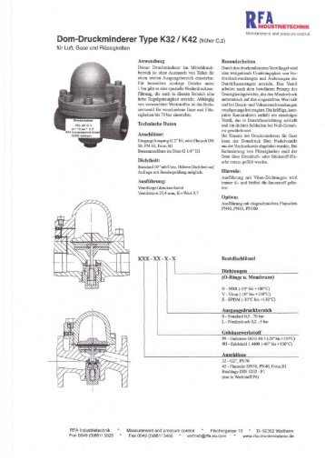 Dom-Druckminderer Type K32 l K42 (frÃ¼her 0.2)