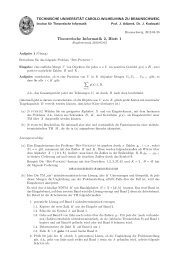 Theoretische Informatik 2, Blatt 1 - Institut fÃ¼r Theoretische Informatik