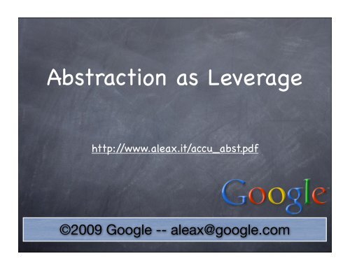 Abstraction as Leverage