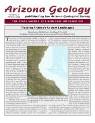 AZ Geology -- Fall/Winter 08 - The Arizona Geological Survey