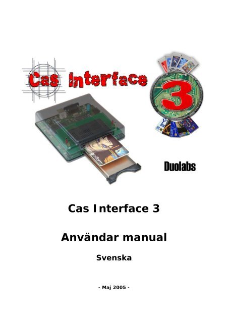 Cas Interface 3 Användar manual Svenska