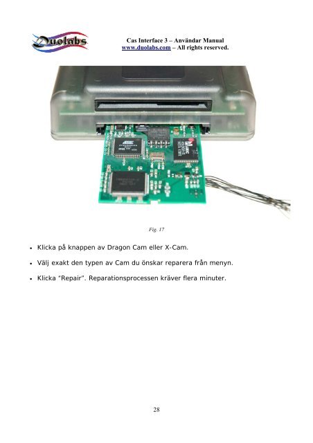 Cas Interface 3 Användar manual Svenska