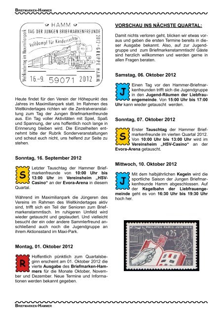Briefmarken-Hammer - Briefmarkenjugend Hamm