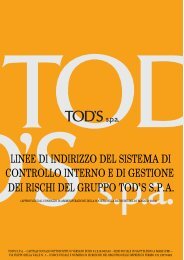 LINEE DI INDIRIZZO DEL SISTEMA DI CONTROLLO ... - Tod's