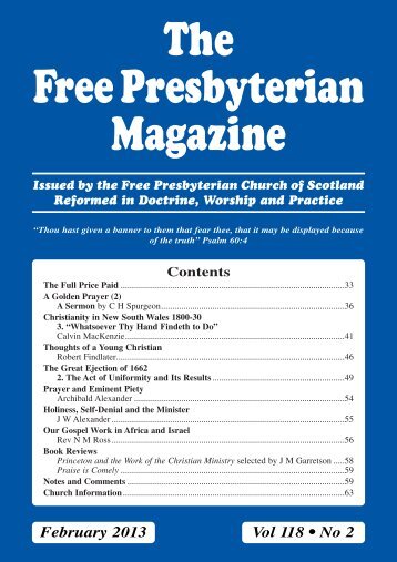 February - the Free Presbyterian church of Scotland