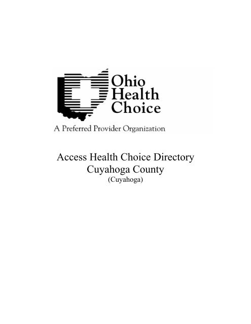 Access Health Choice Directory Cuyahoga County - Ohio Health 
