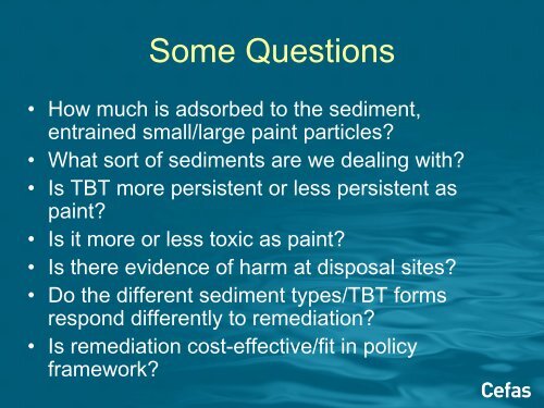 Understanding the practical issues of TBT contamination and ...