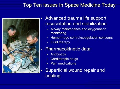Space Medicine, Craig Fischer, M.D. - Division of Space Life Sciences