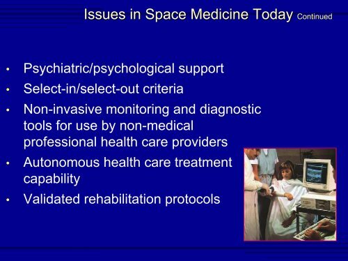 Space Medicine, Craig Fischer, M.D. - Division of Space Life Sciences