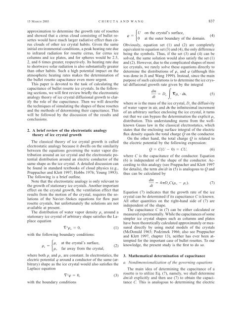 The Capacitance of Rosette Ice Crystals - University of Wisconsin ...