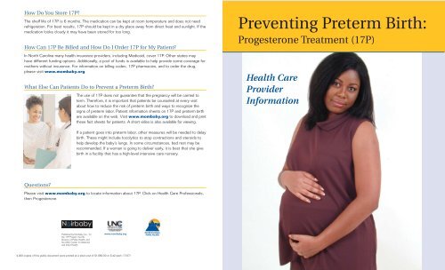 Preventing Preterm Birth: - UNC Center for Maternal & Infant Health