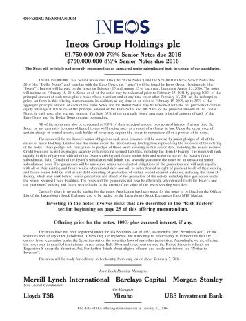 Ineos Group Holdings plc
