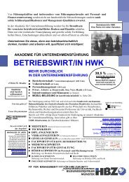 BETRIEBSWIRT/IN HWK - LehrgÃ¤nge