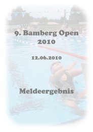 9. Bamberg Open 2010 Meldeergebnis