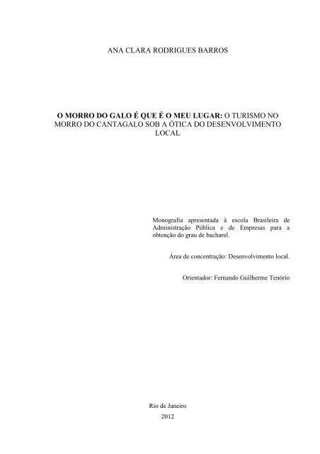 Monografia Final - PEGS - FundaÃ§Ã£o Getulio Vargas