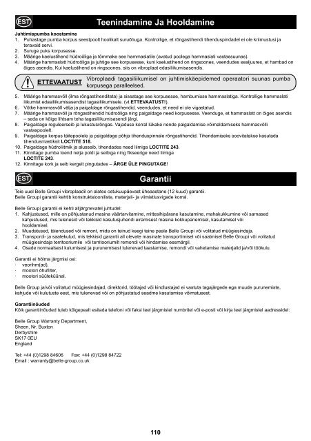 Operators Manual Operators Manual Manuel De L ... - Belle Group