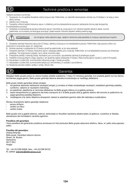 Operators Manual Operators Manual Manuel De L ... - Belle Group