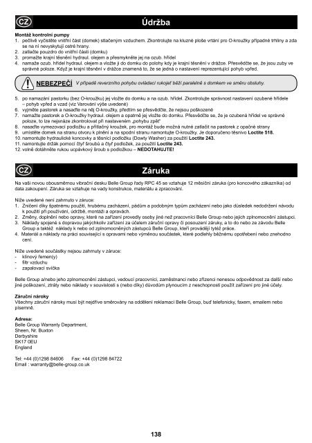 Operators Manual Operators Manual Manuel De L ... - Belle Group