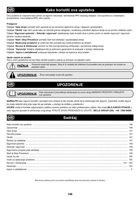 Operators Manual Operators Manual Manuel De L ... - Belle Group