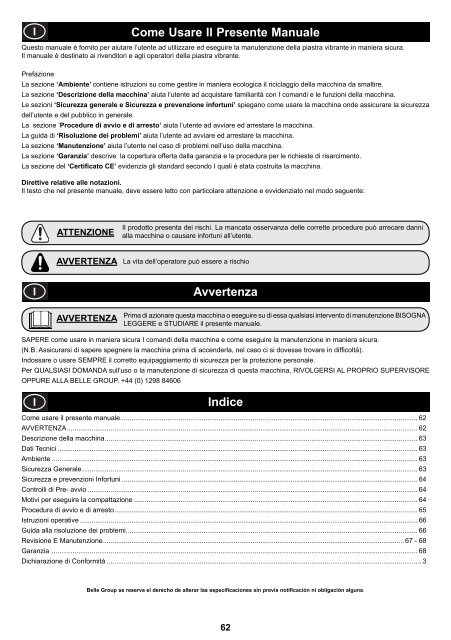 Operators Manual Operators Manual Manuel De L ... - Belle Group