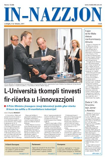 L-Università tkompli tinvesti fir-ri/erka u l-innovazzjoni