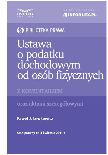 atku nych Ustawa o podatku dochodowym od osÃ³b fizycznych - Infor