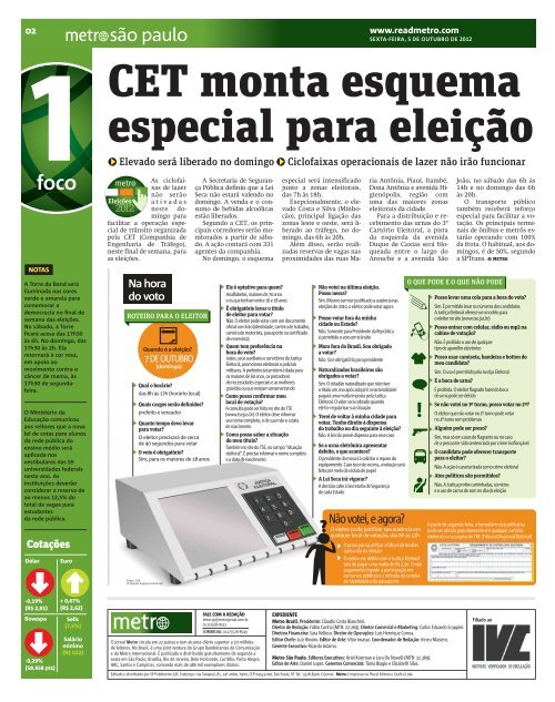 Jornal Metro SÃƒÂ£o Paulo