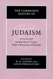 The Cambridge History of Judaism, Volume 1: Introduction; The ...