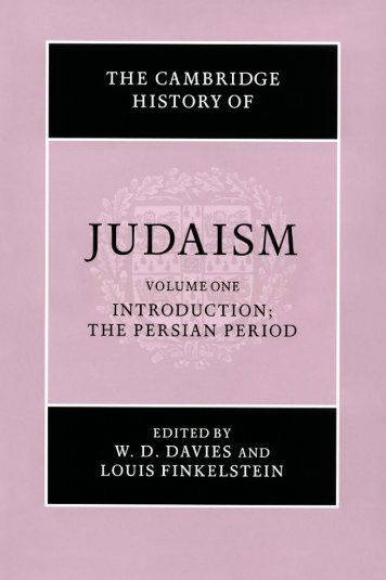 The Cambridge History of Judaism, Volume 1: Introduction; The ...