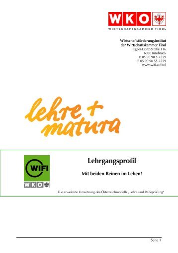 Lehrgangsprofil Lehre und Matura - WIFI Tirol