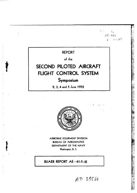 Report of the Second Piloted Aircraft Flight Control System - Acgsc.org