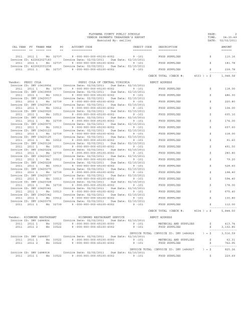 02.11.2011 Regular School Board Meeting - Fluvanna County ...