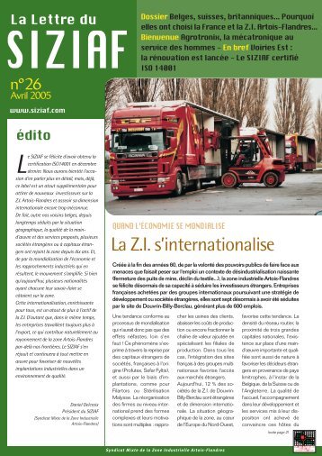 La Z.I. s'internationalise - Parc des industries Artois-Flandres